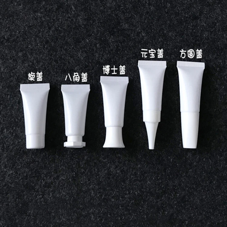 3g small empty sample white cosmetic Soft tube 3ml squeeze hose skin care cream Plastic Tube