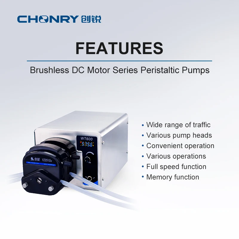 WT600/KZ25  6000 ml Flowrate Type Cement Grinding Aid Transfer Peristaltic Pump With DC Brushless Motor
