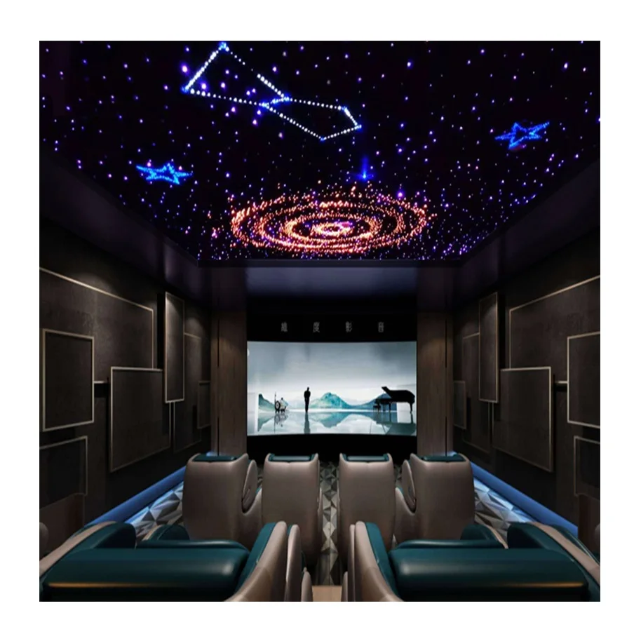 60x60cm 60x120cm Star Ceiling Acoustic Ceiling Fiber Optic Lighting Panel RGB Star Ceiling Panel