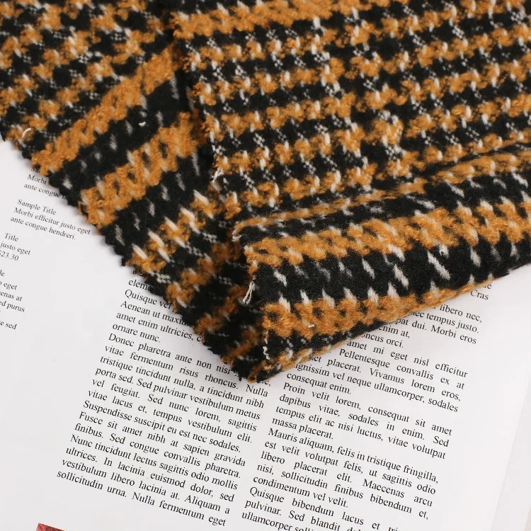 
Autumn winter new vintage woolen tweed wool fabric 700G heavy wool coat fabric 30% wool fabric factory source 