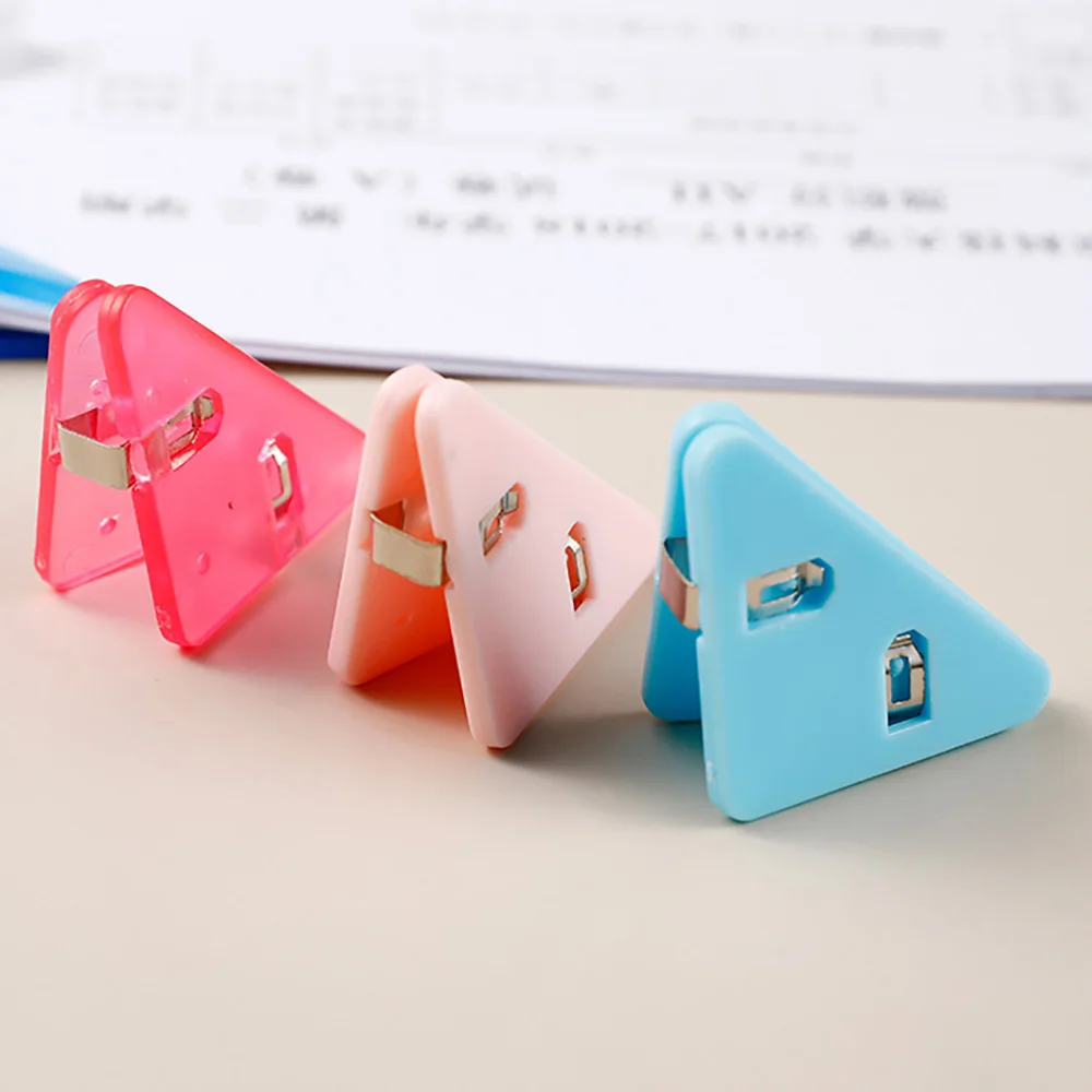 New Plastic Triangle Paper Clips Corner Clip Binder for Office and School
