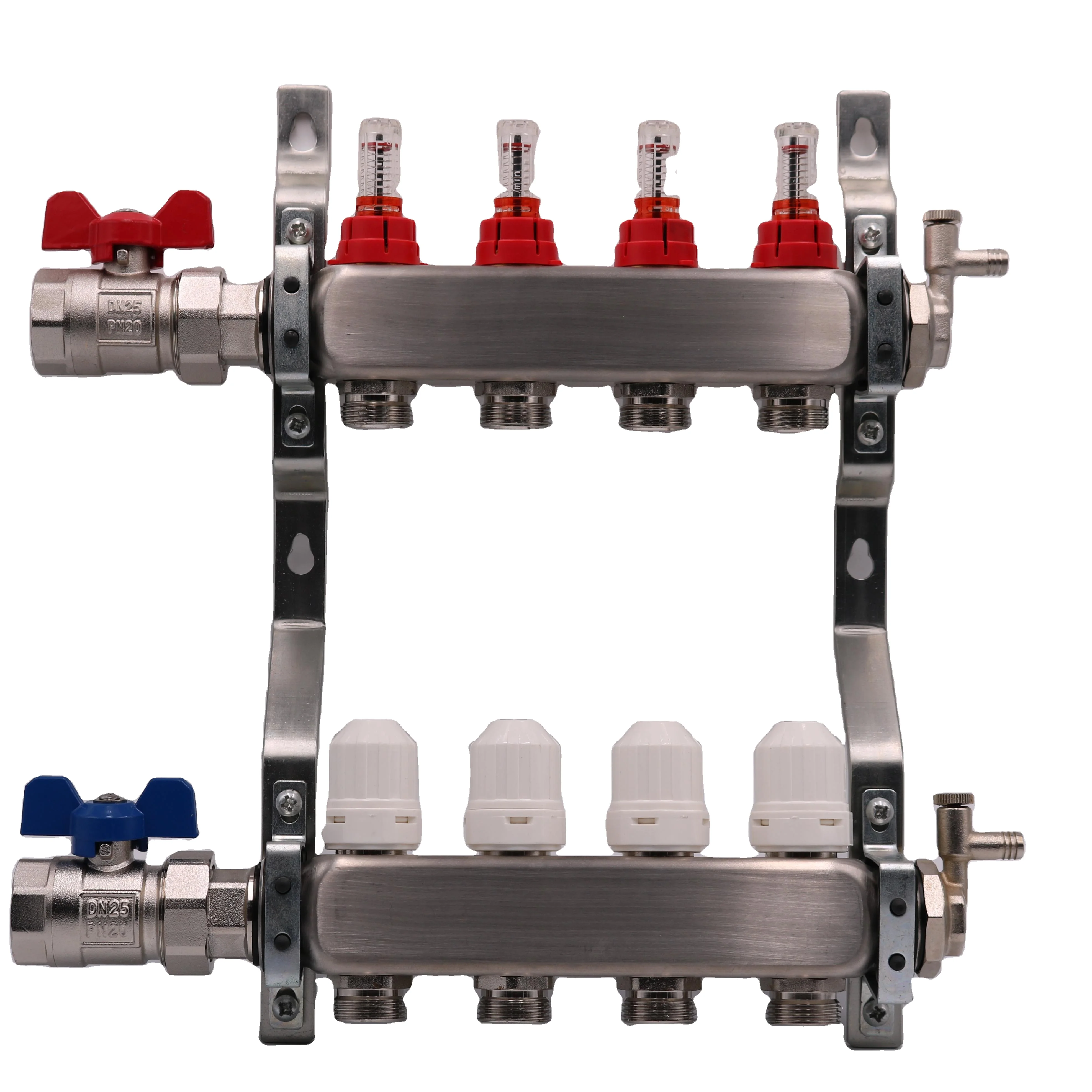 Afulise 7 ways stainless steel water distributor water collector for underfloor heating