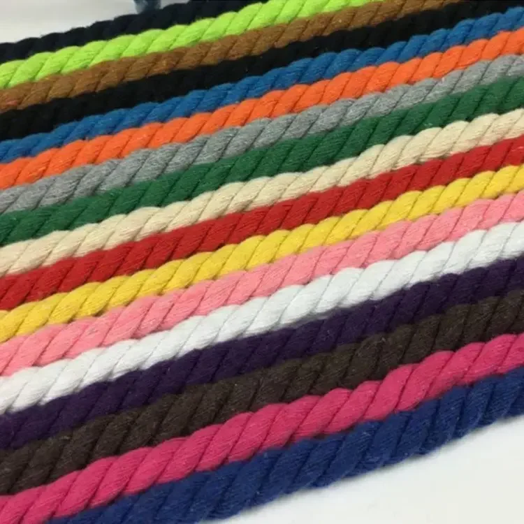 Customized color 6mm cotton shoe lace 8mm flat string 10mm round thick cotton rope twisted shoelaces for dunk shoes laces