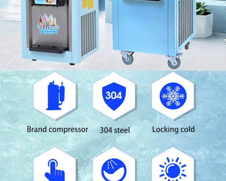 Yowon commercial soft serve ice cream machine production capacity 20L/H ice cream makers fast food equipment