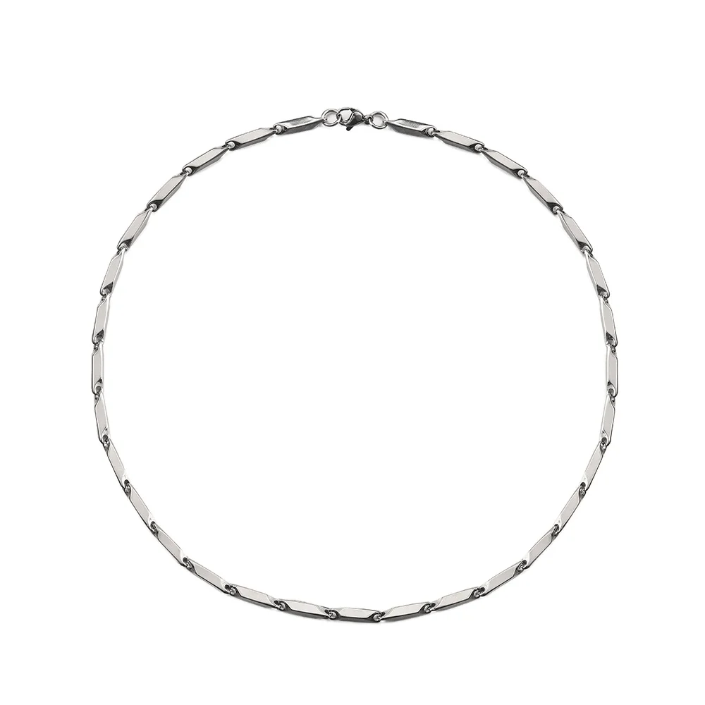 Craft Wolf Minimalist Style Rhomb Shape Chain Various Size Necklace for men