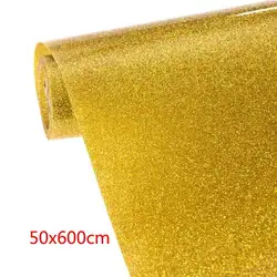Glitter Heat transfer vinyl roll Iron On transfer gold vinyls HTV for T Shirts heat press decor film easy cut weed vinyl wholesa