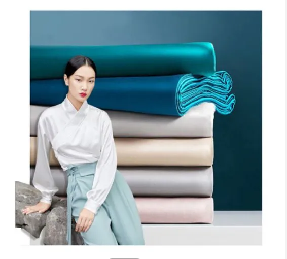 Wholesale 100% Polyester Satin fabric thick Silk Satin fabric Cheap good quality for pajamas home textile wedding stock lot