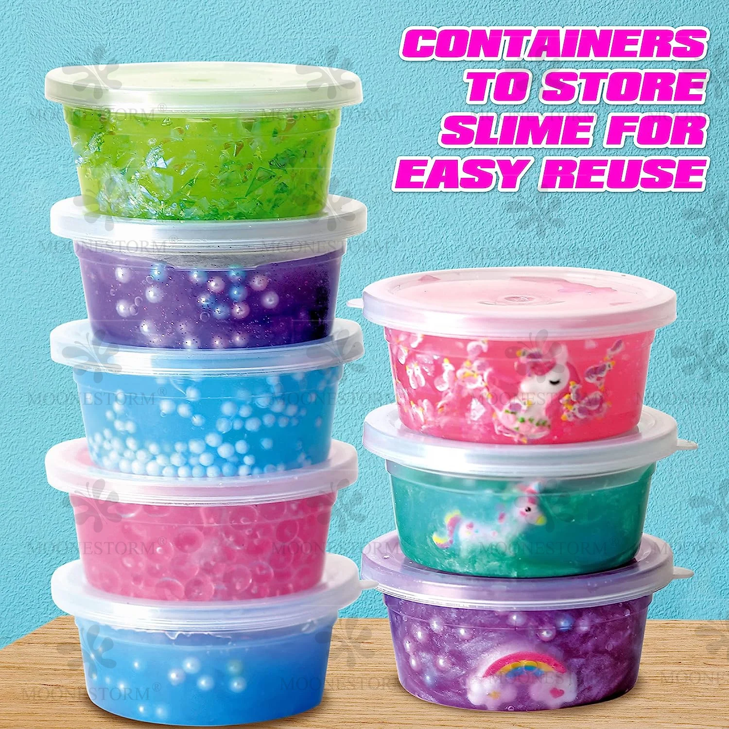 Fluffy Unicorn Slime Kit for Girls DIY Glow in The Dark Butter Slime Making Kit with Glitter Powder Magical Slime for Kids