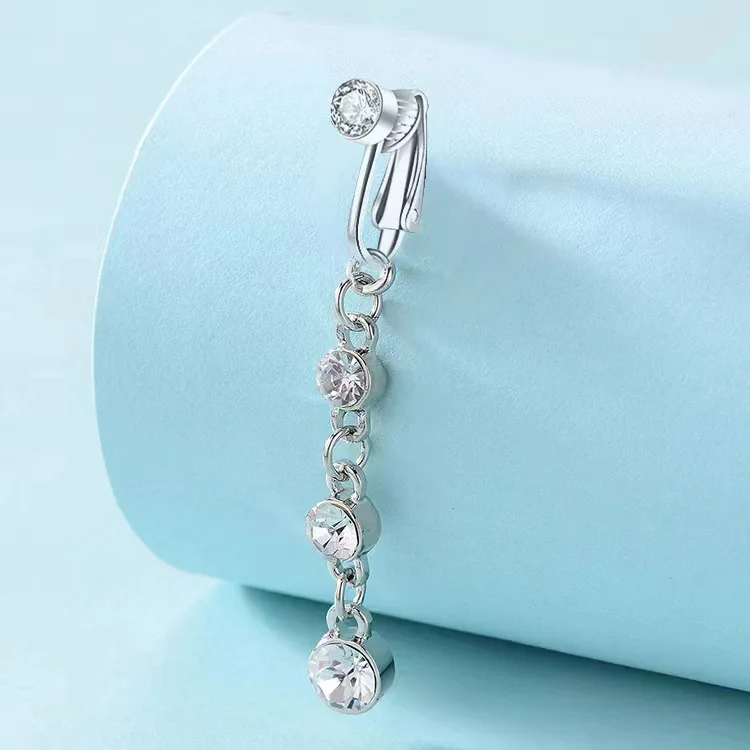 Wholesale Stainless Steel Fake Belly Piercing Fake Belly Ring for Women Clip on Belly Button Rings Fake Navel Ring Non Piercing