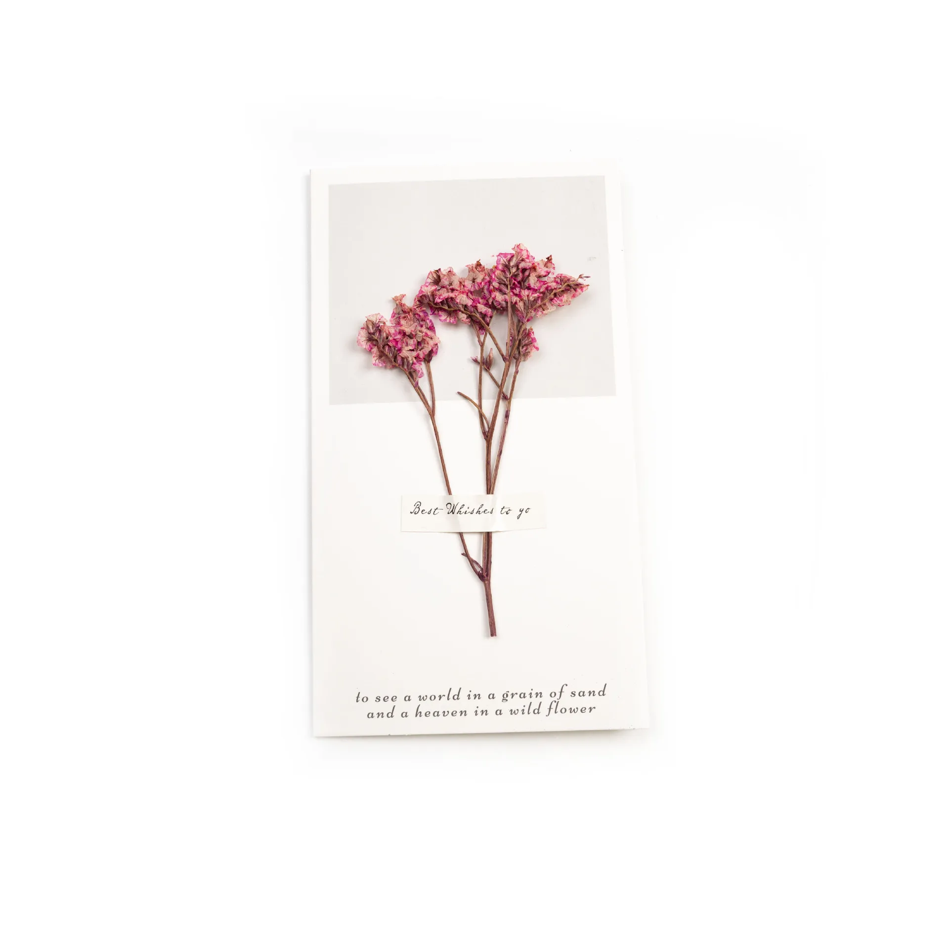 Paper Crafts Dried Flowers Greeting Cards Mini Greeting Cards Customer Greeting Card With Dried Flower