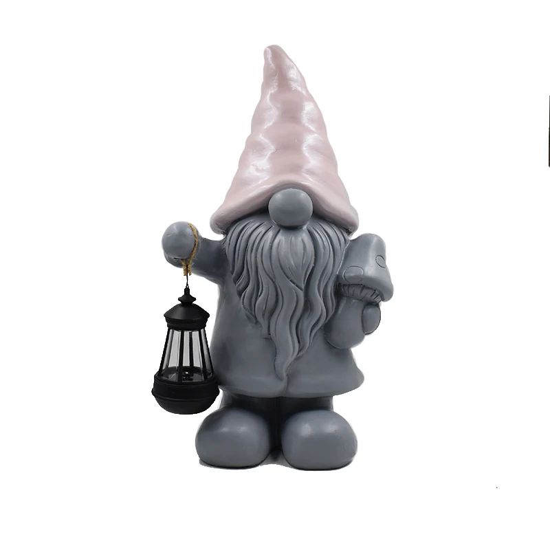 
Pretty Pink Resin Gnome Solar Mushroom Solar Gnome Statue Outdoor Garden Gnomes Solar 