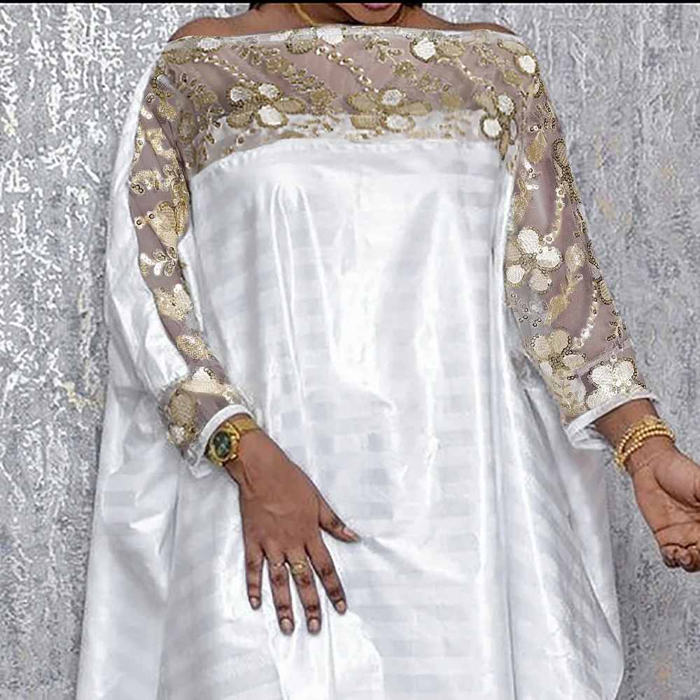 2023 Summer White African Boubou Women Plus Size Maxi Dress Muslim Kaftan South Africa Luxury Long Dresses Ankara Dashiki Robes