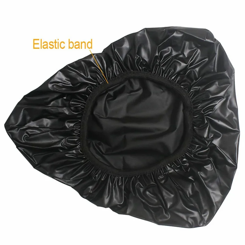 Black PVC Waterproof Bike Saddle Cover, Bicycle Seat Rain Cover with Elastic/
