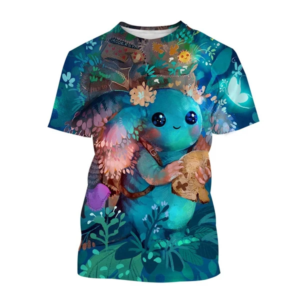 Funny Animal Axolotl 3D Digital Printing Shirt For Men Kid Newest Unisex Custom All Over Print T-Shirts OEM And ODM Tops