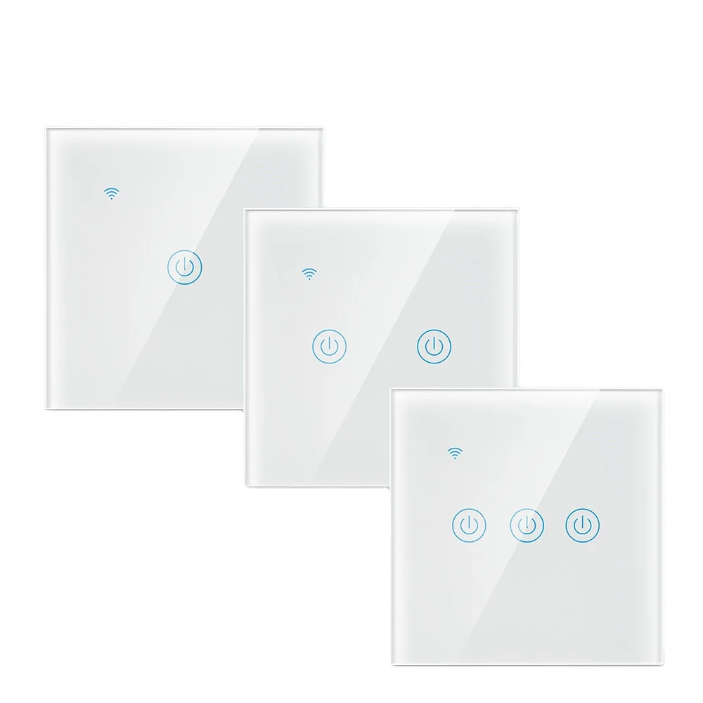 UK German Housr Horizontal Tuya Power Wifi Smart Light Wall Switch For Google assistant