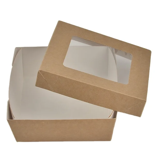 Fancy packaging paper window cake bakery box for cake with window