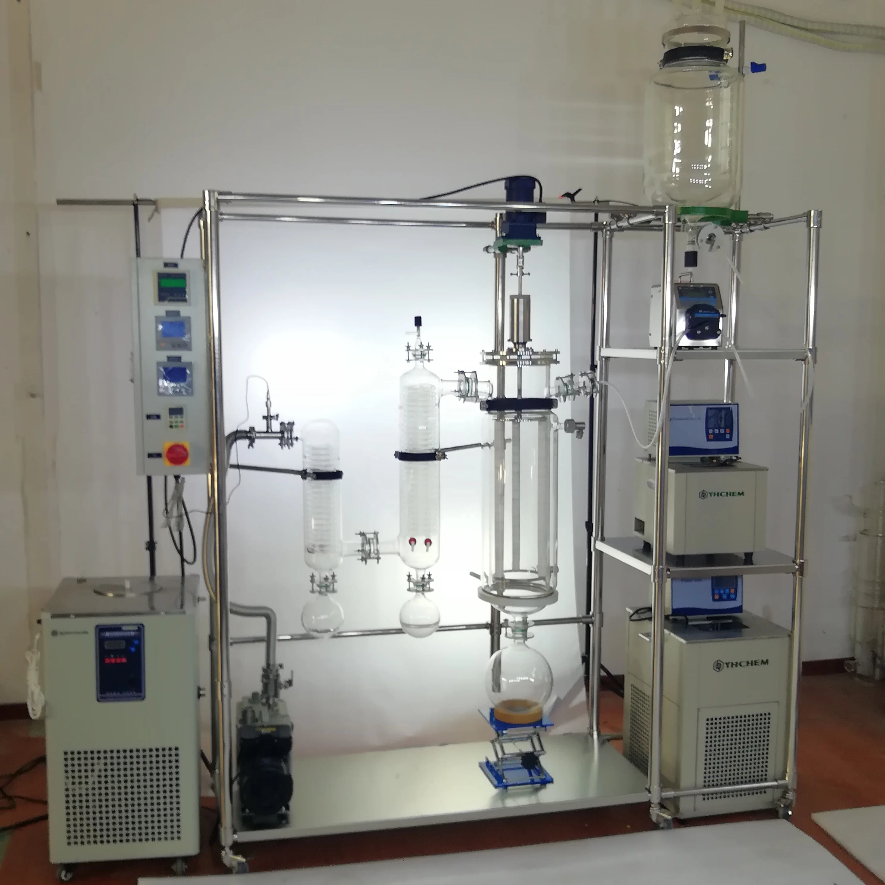 ANYAN 10 Litre Vacuum Glass Wiped Film Distillation Column Reflux Condenser Rotary Evaporator with Water Bath