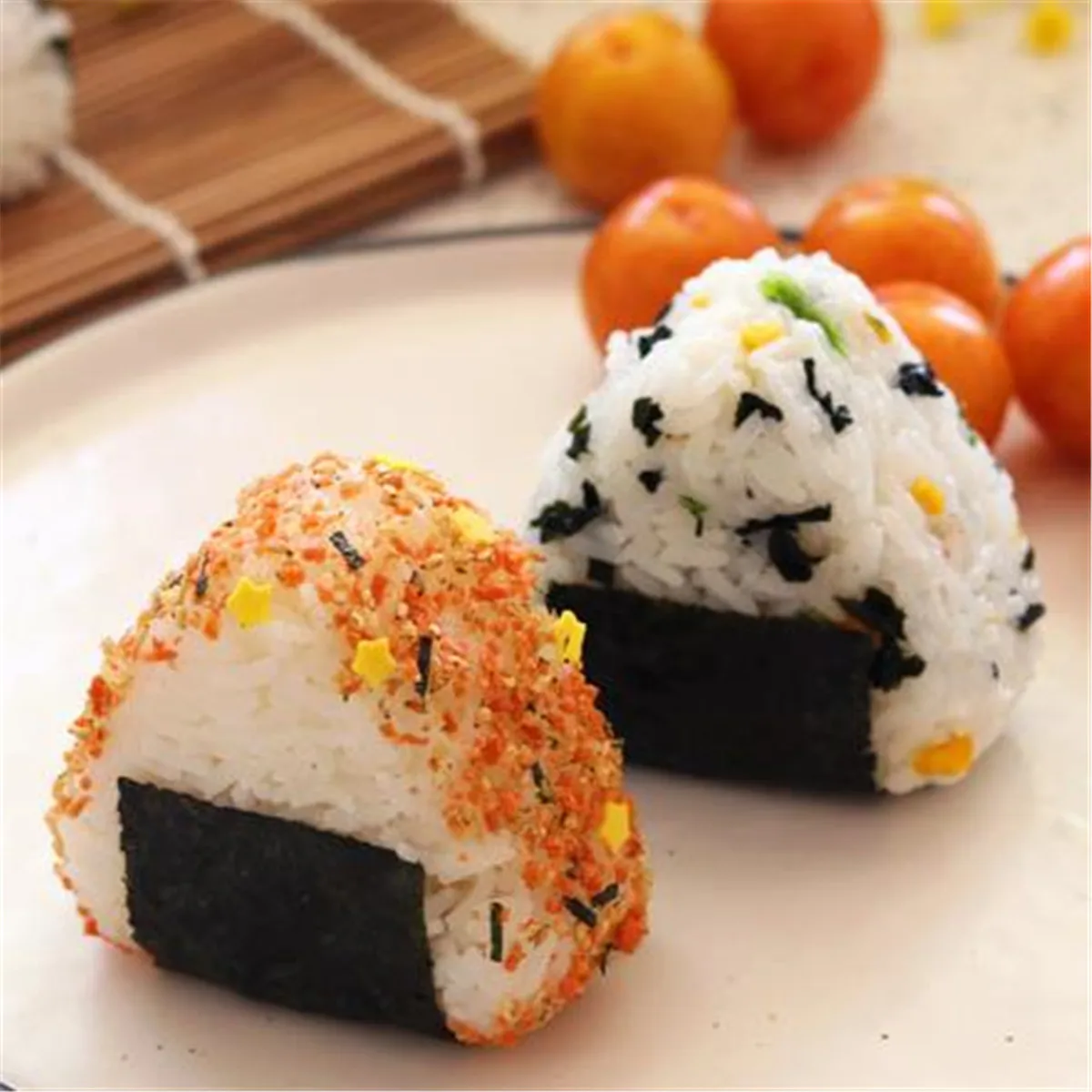 Meat Floss Onigiri Rice Ball Bento Press Flower Petal Bear Heart Triangle Form Sushi Mould Maker Container DIY Tool