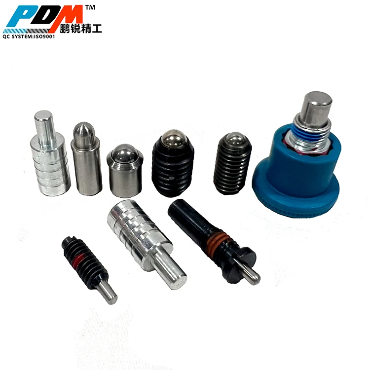 Smooth plastic body stainless steel press fit hex spring loaded threaded indexing ball plunger
