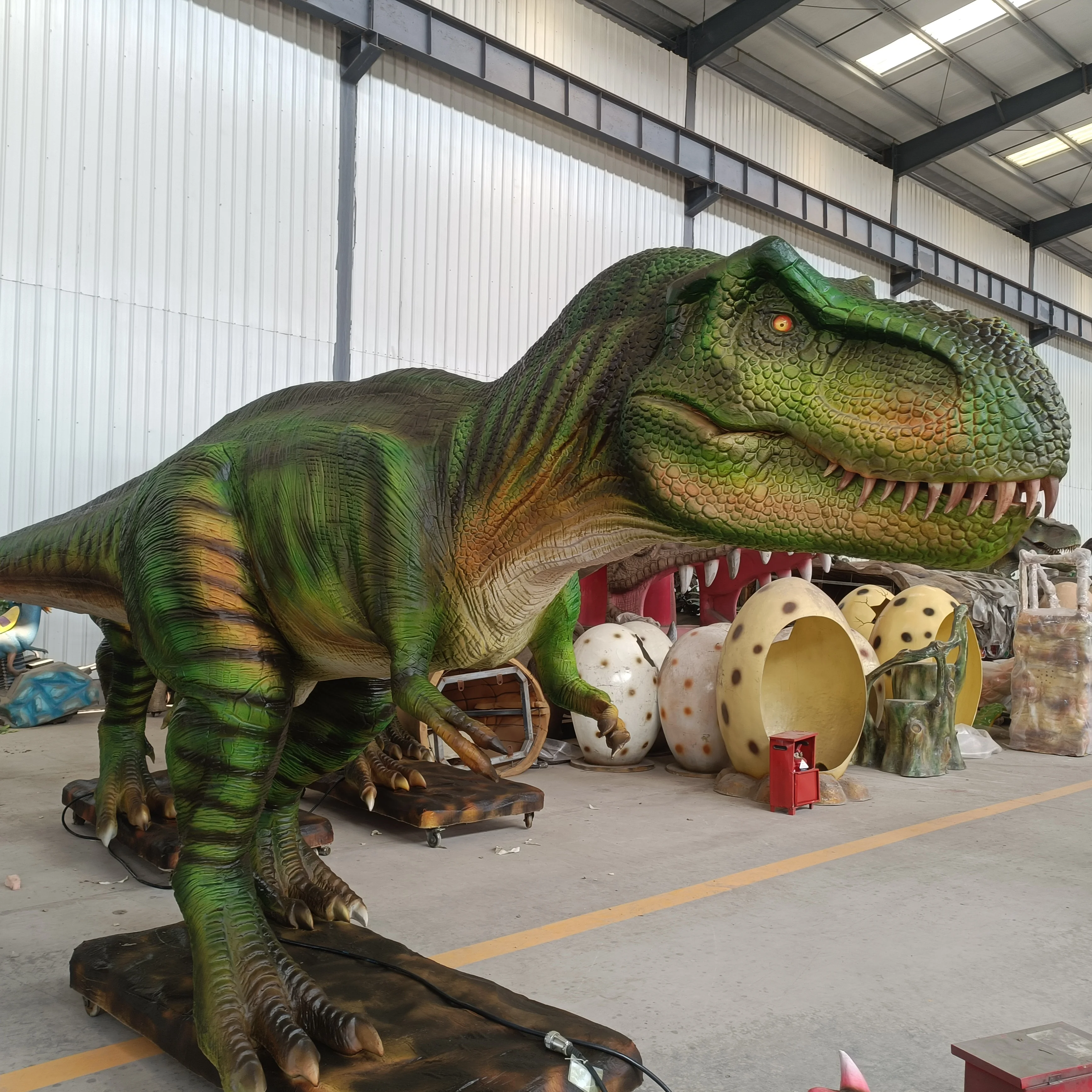 Hot Sale 3D Customized Simulation Animatronic Tyrannosuarus with Sound for Halloween
