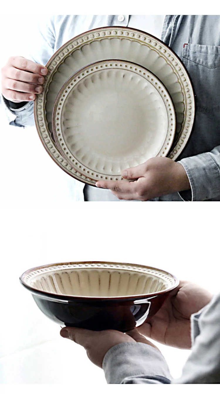 Wholesale European Fine Ceramic Tableware 8 Pcs Table Ware Dinner Set Crockery Ceramic Dinnerware Sets