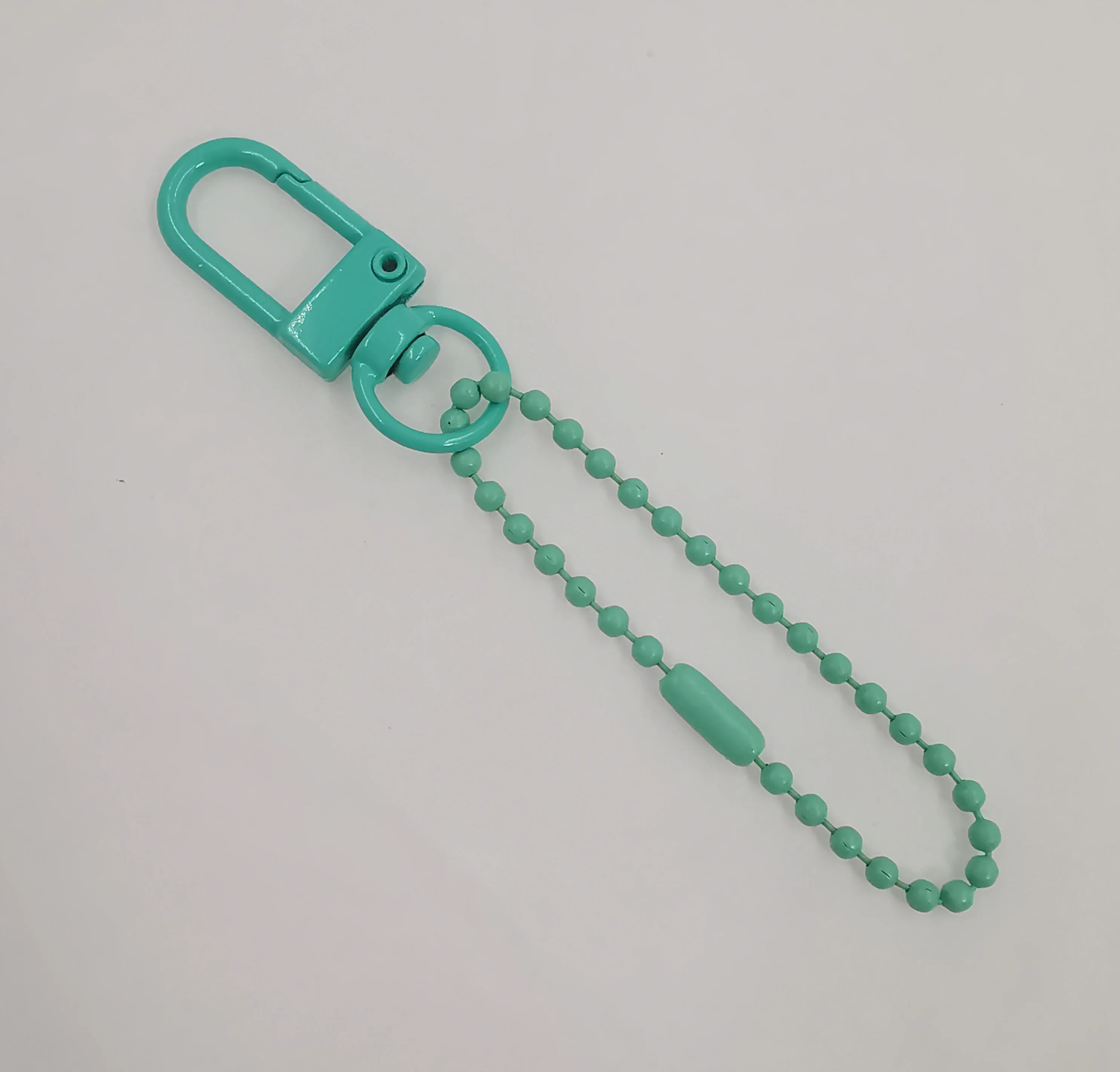 2.5Inch Small Mini  Rose Gold Heart Shape Rotating Ring Swivel Snak Hook Clip Clasp Coloured Silver 22Mm  Keyring With Ball Bead