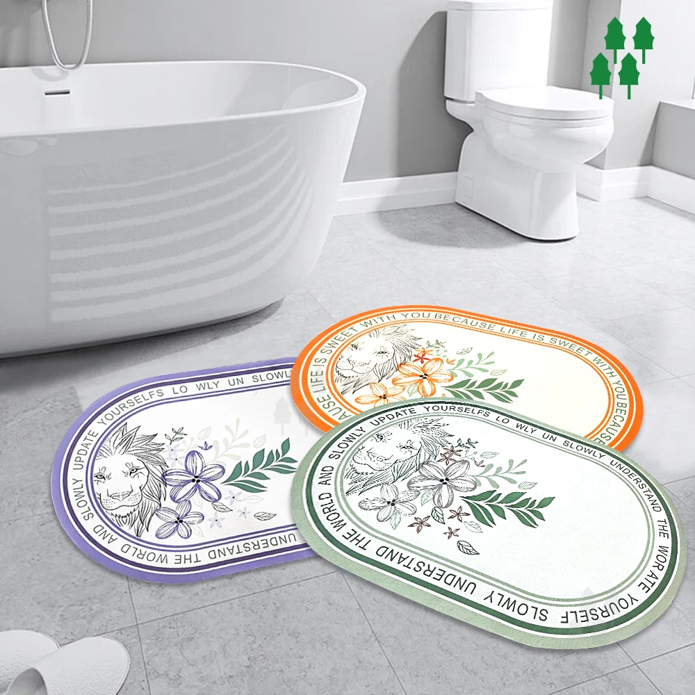 Manufacturer Custom Non Slip Water Absorbent rugs Diatomite Earth Bath Mat Quick-dry Door Corridor mat