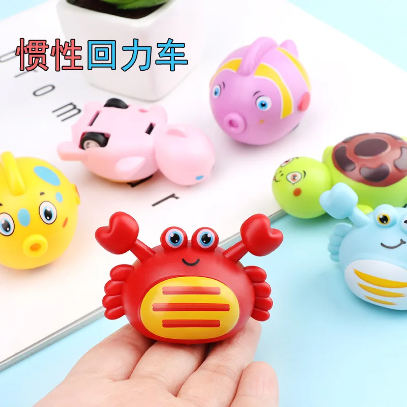 Factory funny children crab tortoise cute fish cartoon animals toys animal plastic pull back toy car