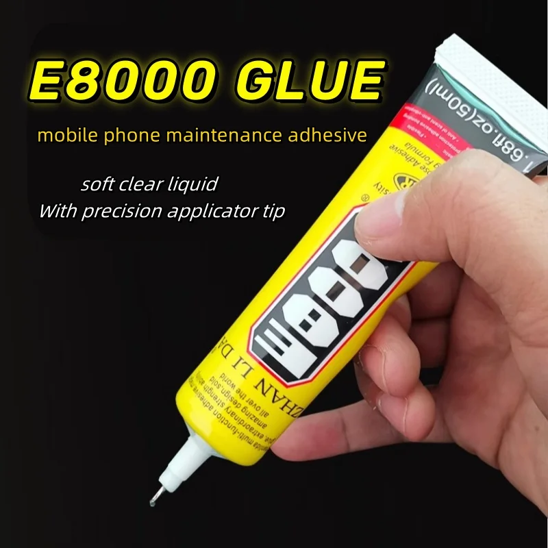 E8000 50ML Factory Wholesale Cell Phone Repair Glue With Precision Applicator Tip Universal Slow Drying Adhesive PVC Acrylic