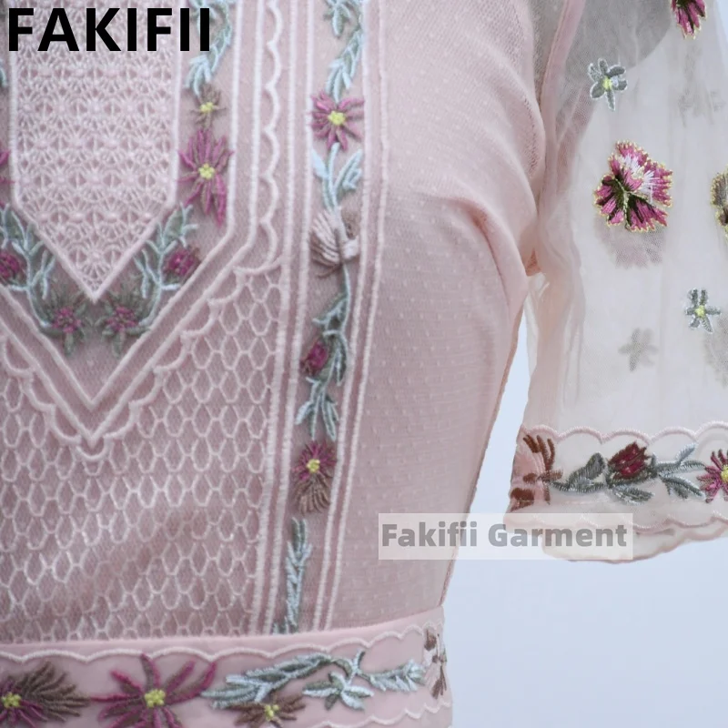 A Factory High Quality 2024 New Customized Dresses Women Elegant Summer Mesh Positional Embroidery Woman Dress Lady Party Dress