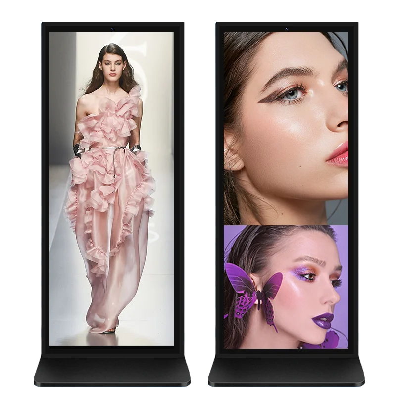 70 inch indoor touch screen totem lcd advertising kiosk free CMS software to splicing use digital signage and displays