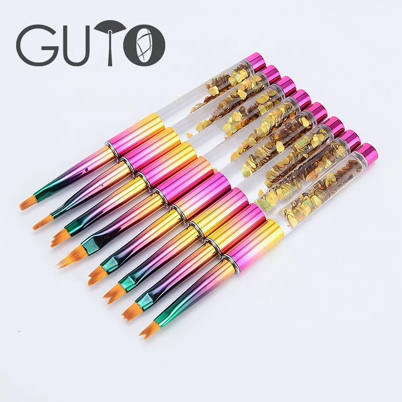 Жидкая Кисть для ногтей с плоской головкой GUYO, кисть для дизайна ногтей, может быть настроена