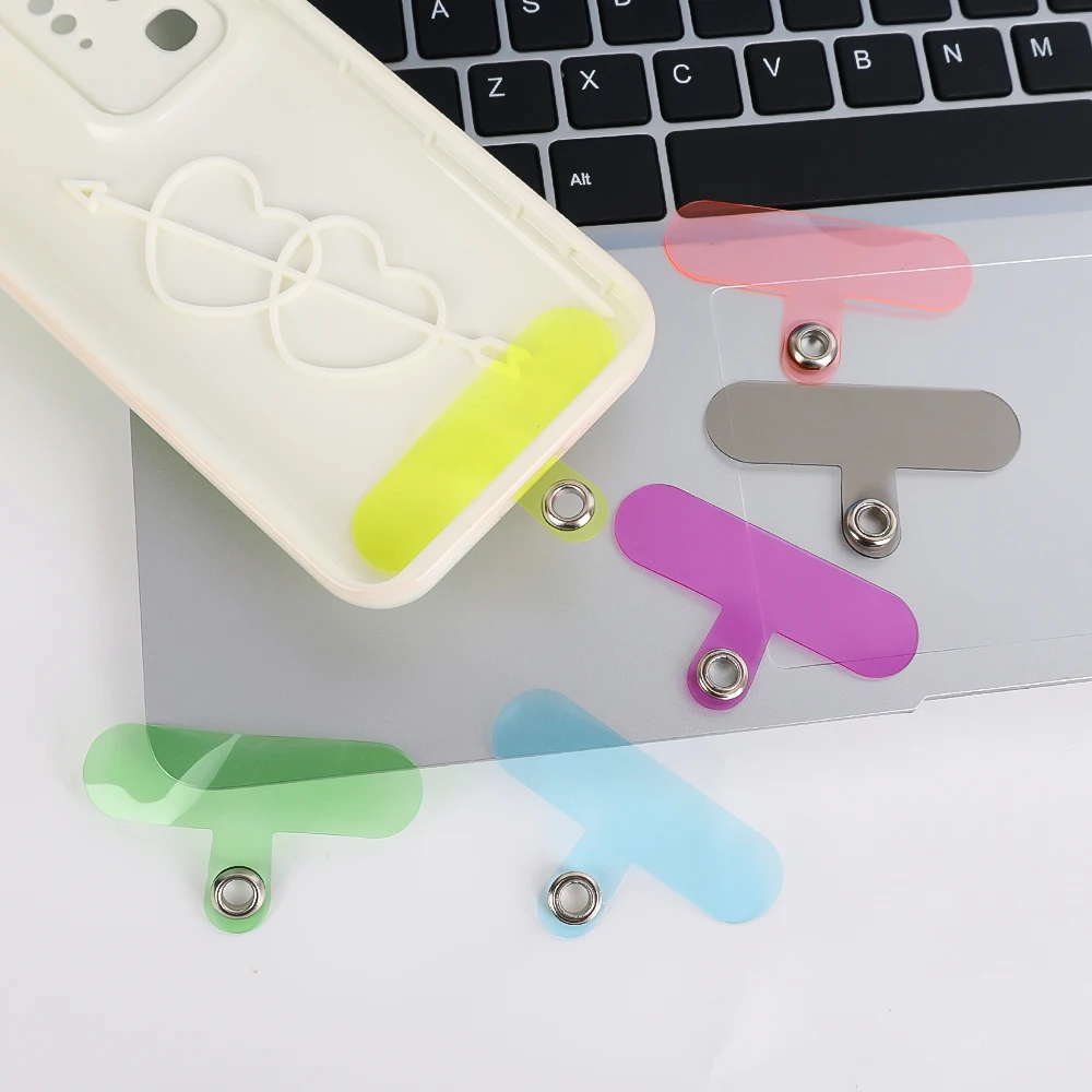 Transparent Mobile Phone Lanyard Strap Patch Card Matte Clear Replacement Fixed Card With Lanyard Hole Tether Tab