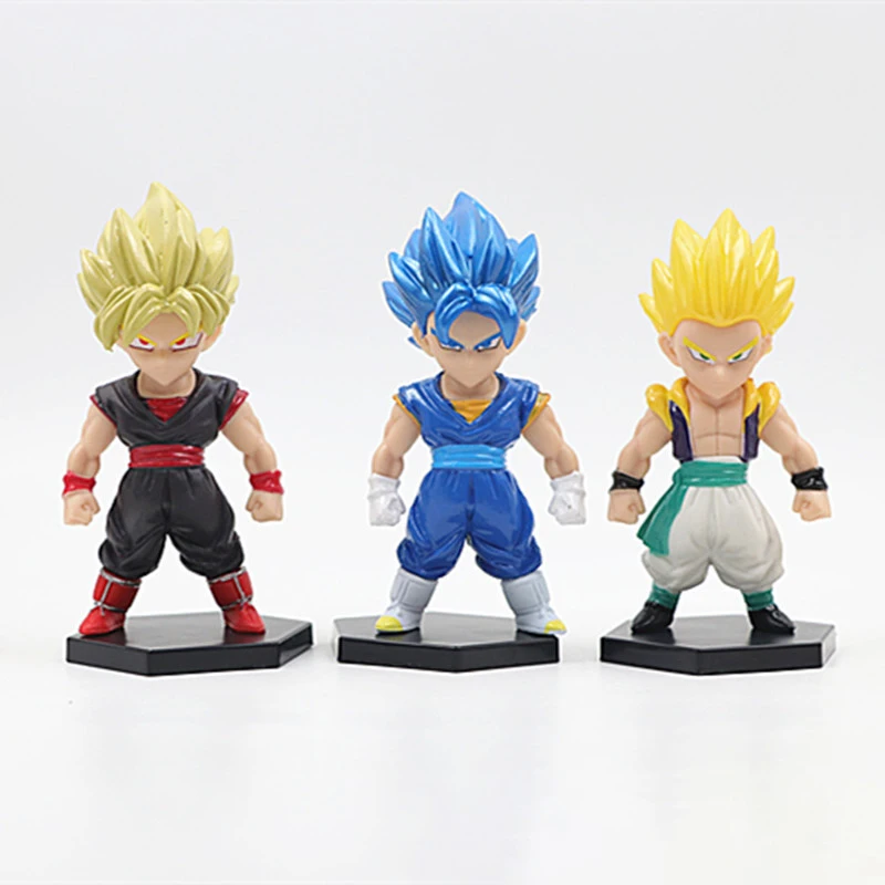 JM 9PCS/Set Popular Japanese Movie Dragon-ballss Action Figure Toys Gama 1 2 Goku PVC Mini Anime PVC Figure 7-9CM