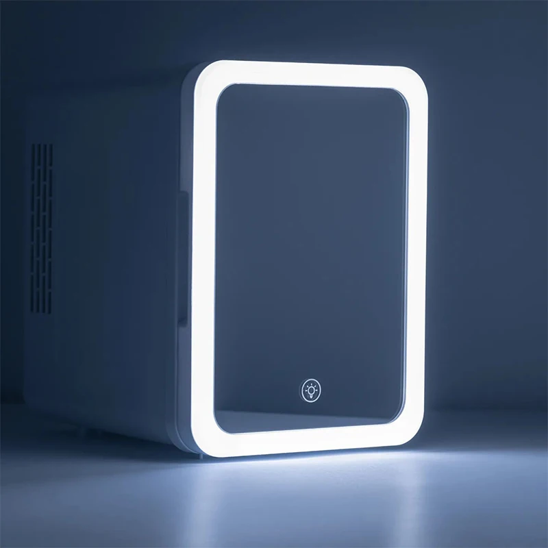 8l 10l Beauty Mirr 12v Refrigerators Cosmetics Small Portable Car Mini Cooler Car Makeup Skincare Fridge With Mirror Led Light