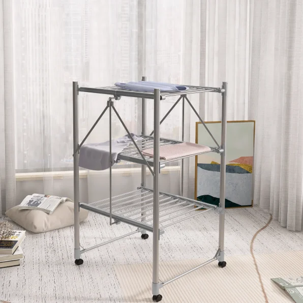 2023 new arrival Aluminum electrically Clothes Airer Dryer esay move small ECO clothes dryer for home wholesale OEM