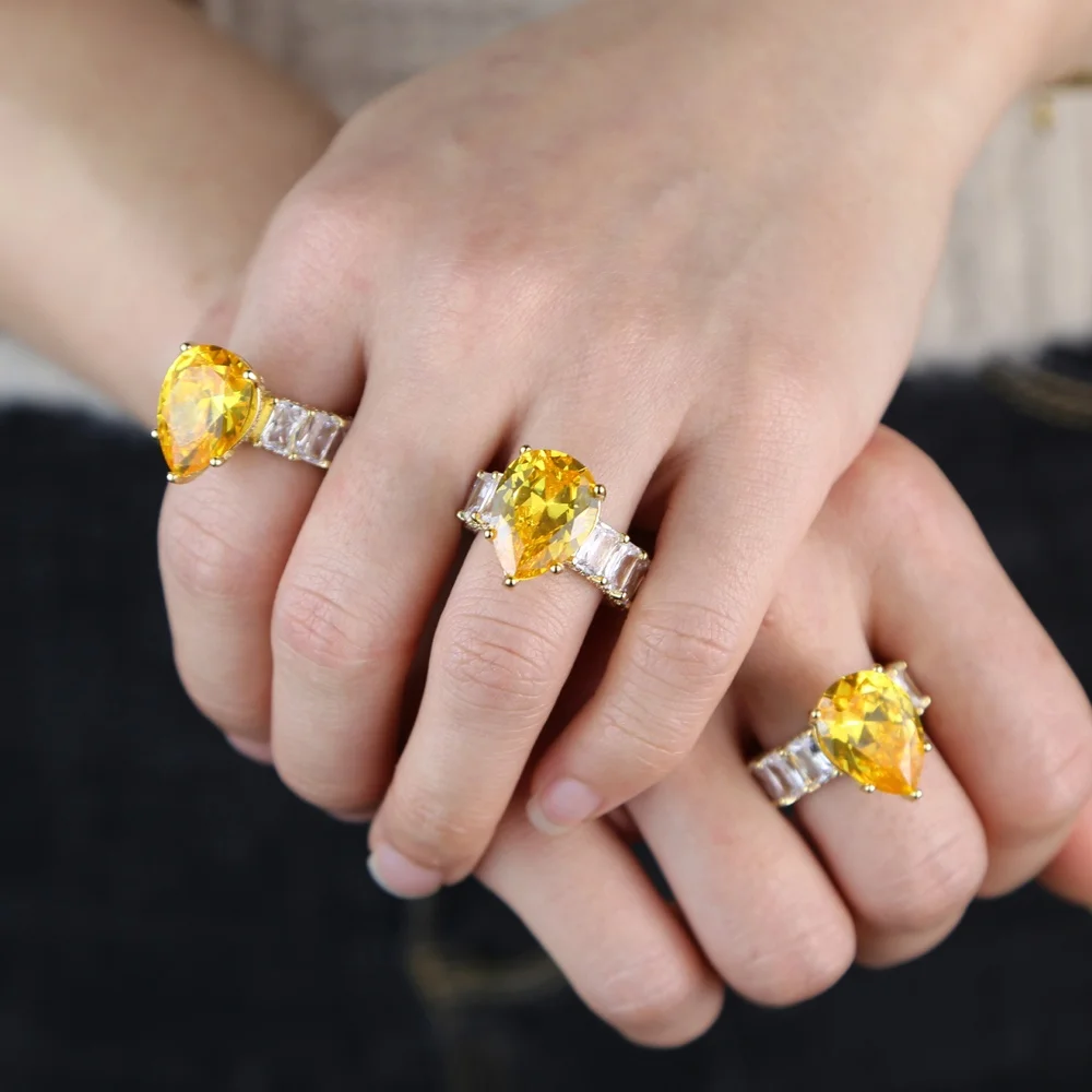 fashion women jewelry wedding engagement Big diamond ring