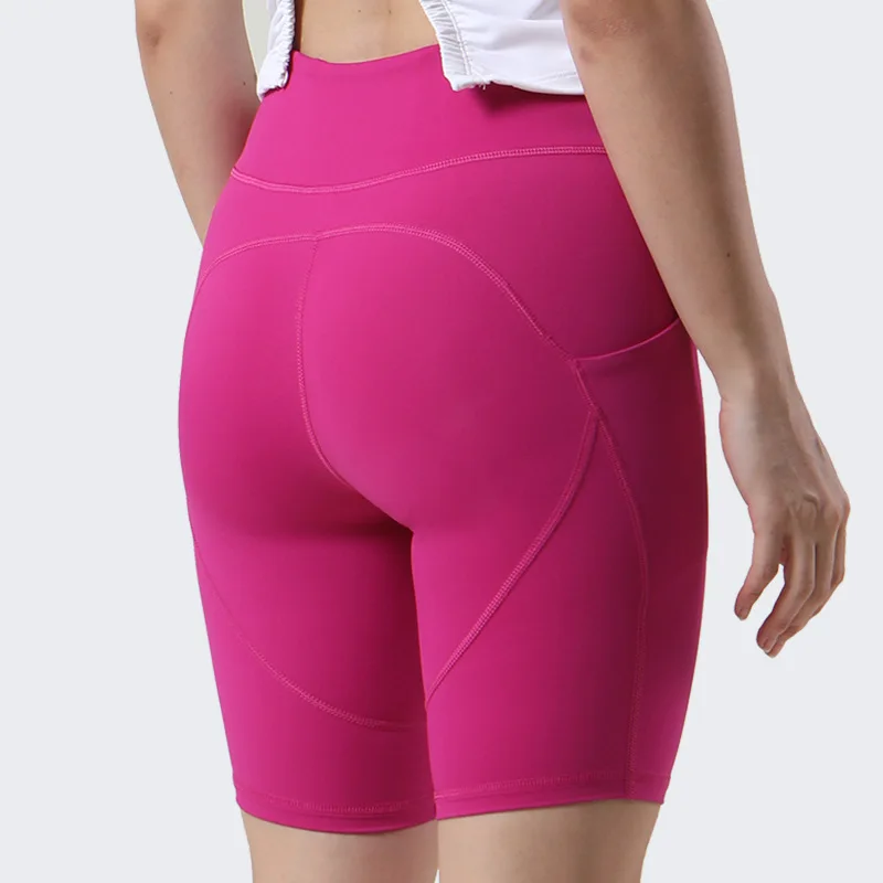 Side pockets gym fitness golf shorts women dry fit yoga tight back waist hidden pocket