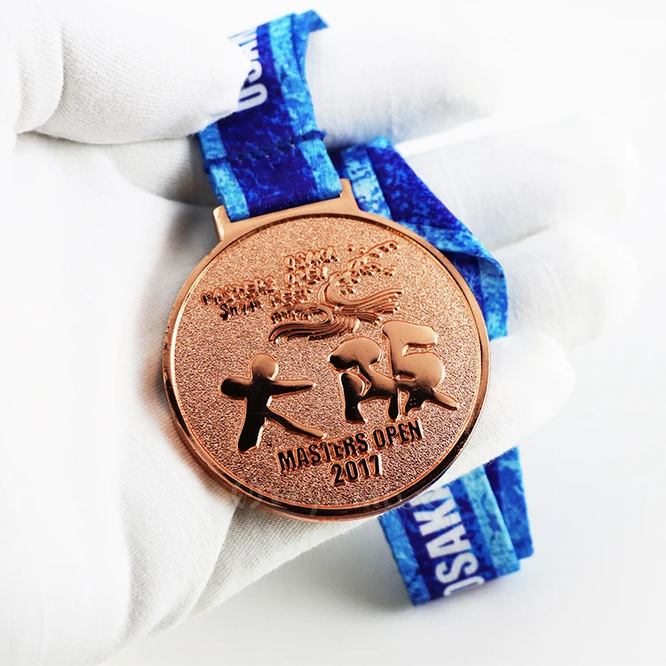 medal maker metal sport medal with color ribbon