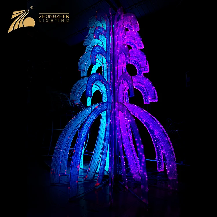 Гигантские праздничные украшения на заказ, проект освещения, Рождественская светодиодная елка RGBW