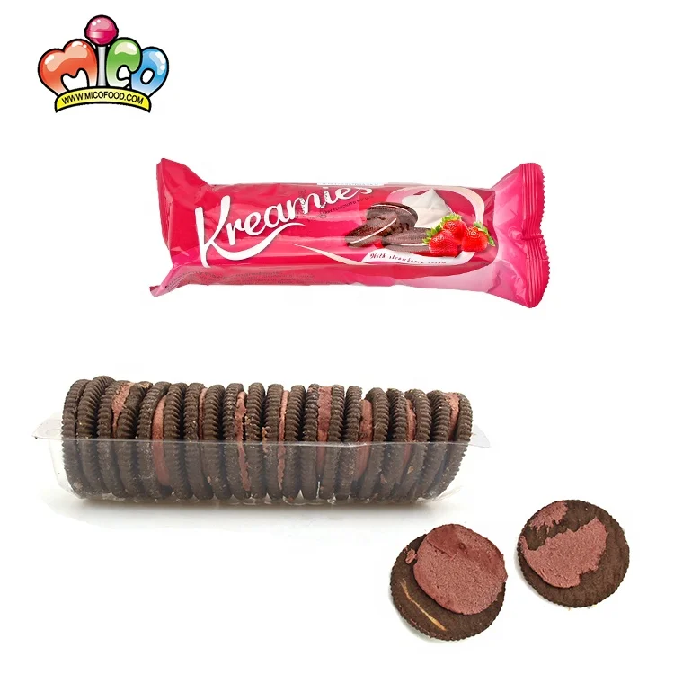 
Hot sale OEM Halal Mico Mini Chocolate Sandwich Cream Biscuit And Cookies 