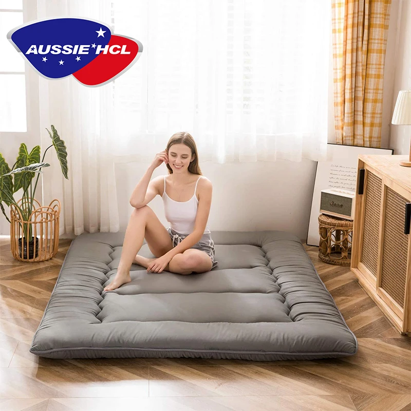 Manufacture customization hot selling camping travel japan futon tatami 2 portable folding brown color foam mattress topper