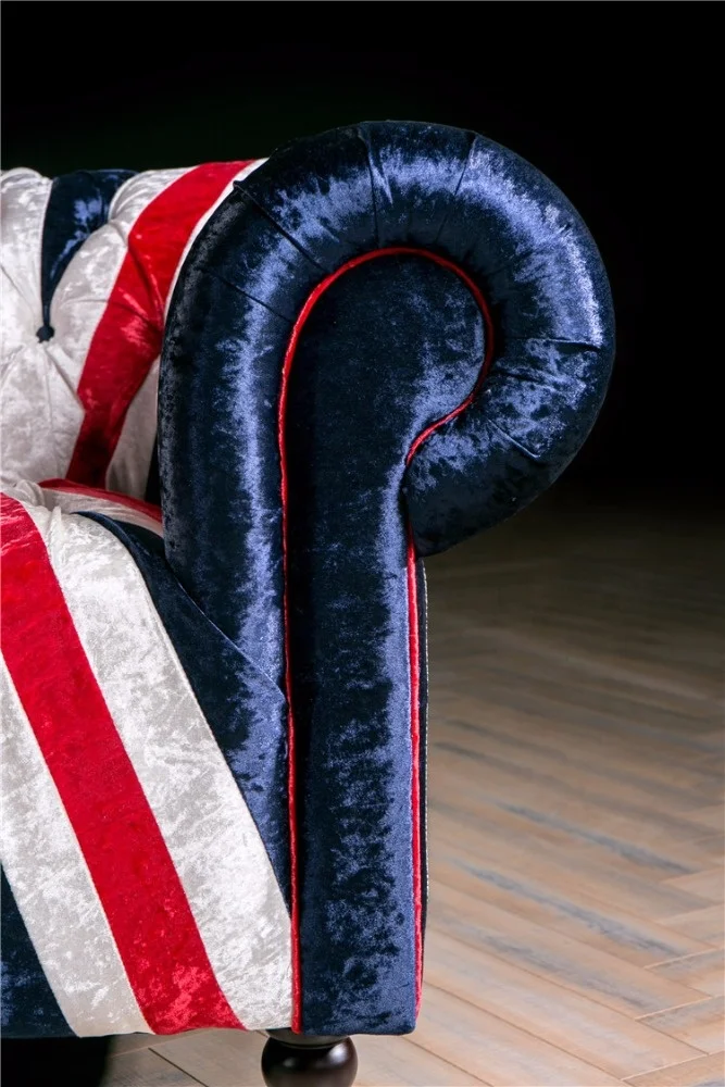 Luxury European Uk Flag Flannel New Classic Furniture Sofa