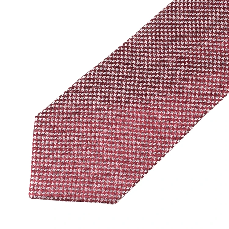 100% Silk Handmade Houndstooth Design Necktie Custom Pattern Woven Fashion Ties for Men