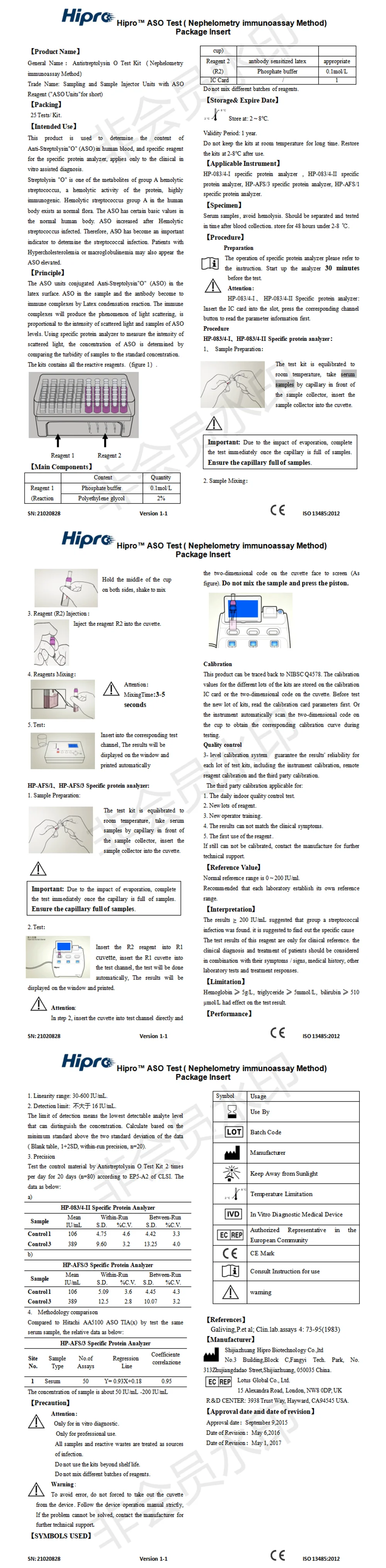 CE marked High sensitive POCT medical ASO test kits for CRP/cTnI/ PCT/mAlb/25-OH-VD/D-DIMER