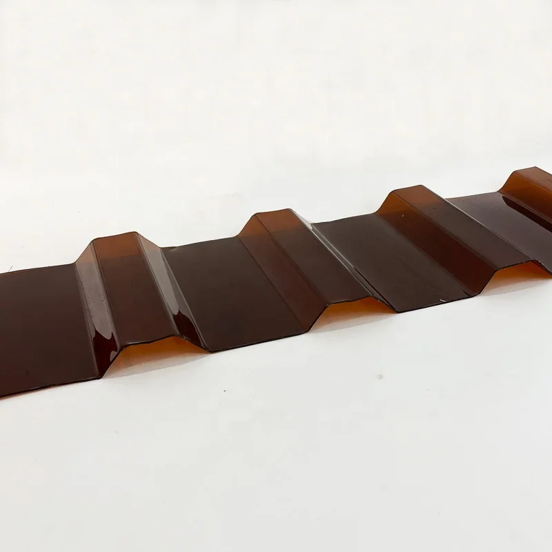 Transparent Tile T Type Wave Plastic Roof Plastic Greenhouse Roof Brown Corrugated Policarbonato Price