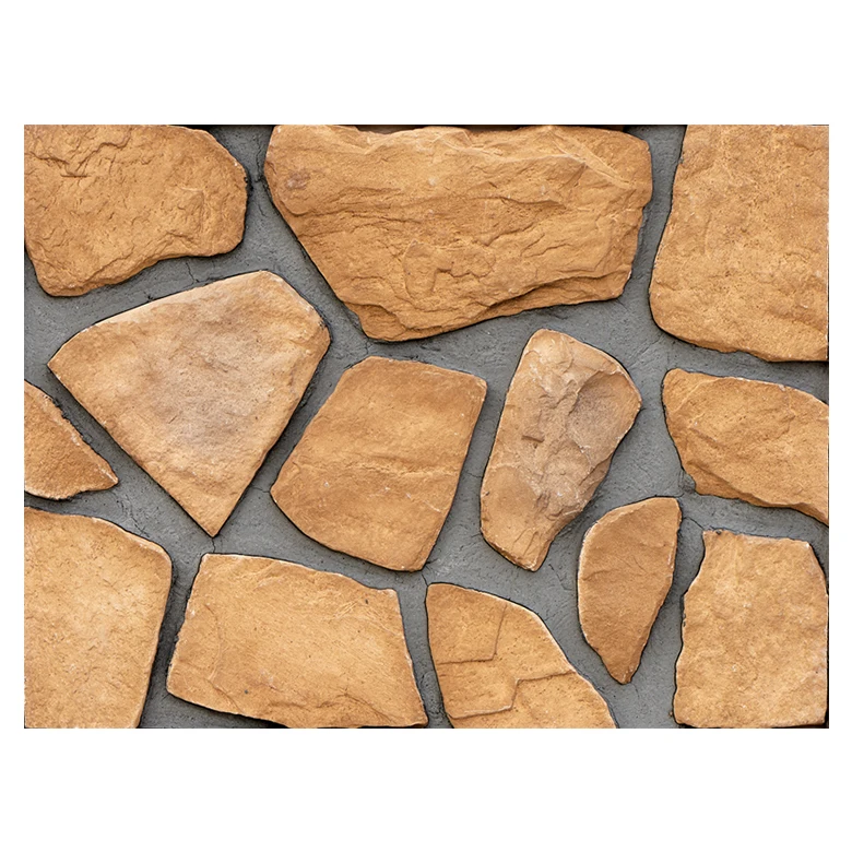 Hot selling artificial field stone background nature rock looking faux fence panel