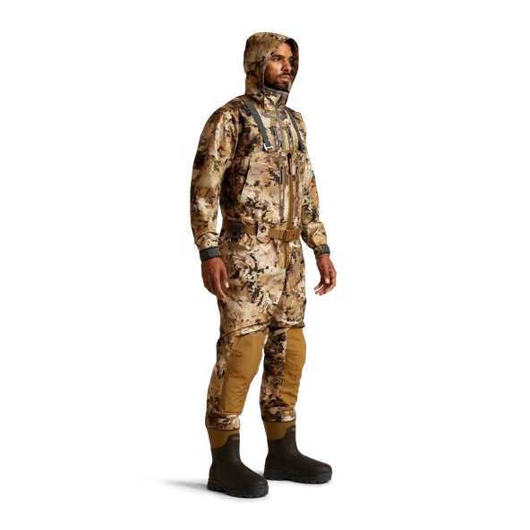 Langland Neoprene Nylon Breathable Camo Chest Wader Front Zipper and Removable Cotton Liner for Hunting and Fishing