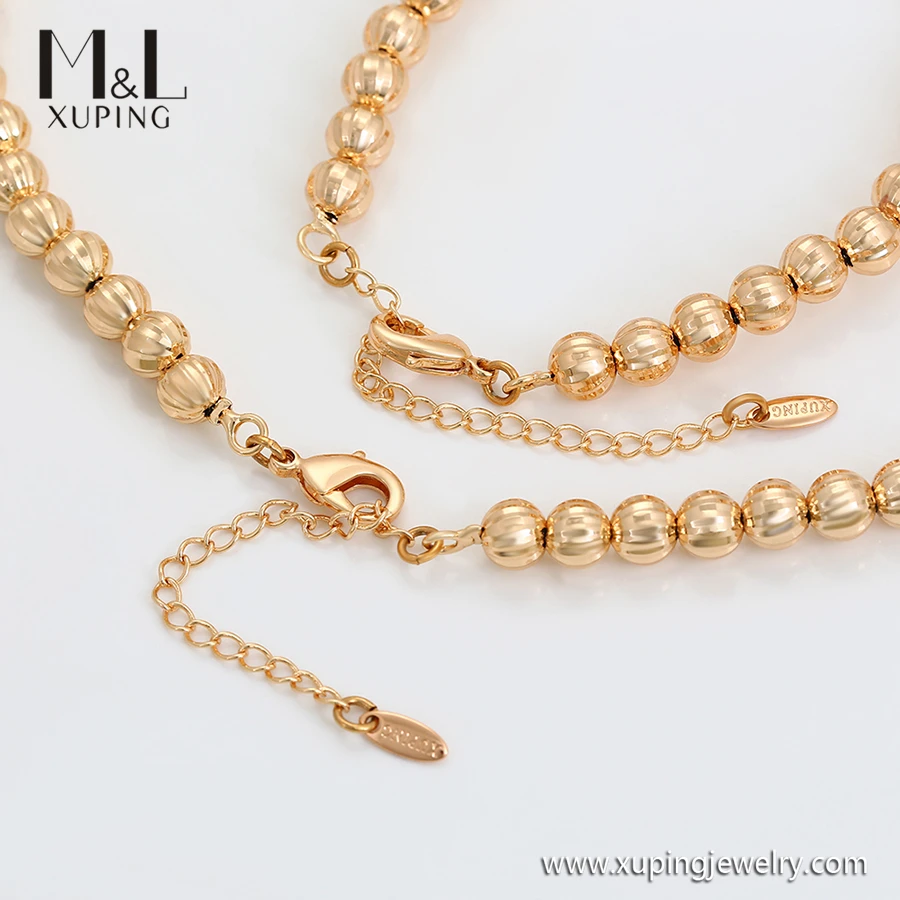 ML87707 XUPING ML Store High End Import Jewelry From China 18K Gold Color Necklace and Bracelet Heaviness Chain Set