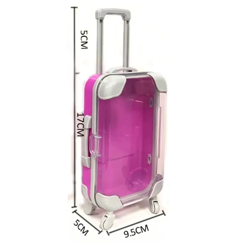 Popular Mini Suitcase Packaging Box Real Mink Eyelash Box Packaging Lash Candy Plastic Packaging 3 in 1 Mini Suitcase Gift Box